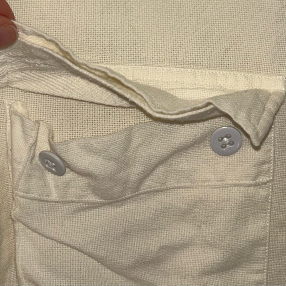 Tommy Hilfiger men VINTAGE long sleeve white cream sport safari shirt size Large - Picture 5 of 11